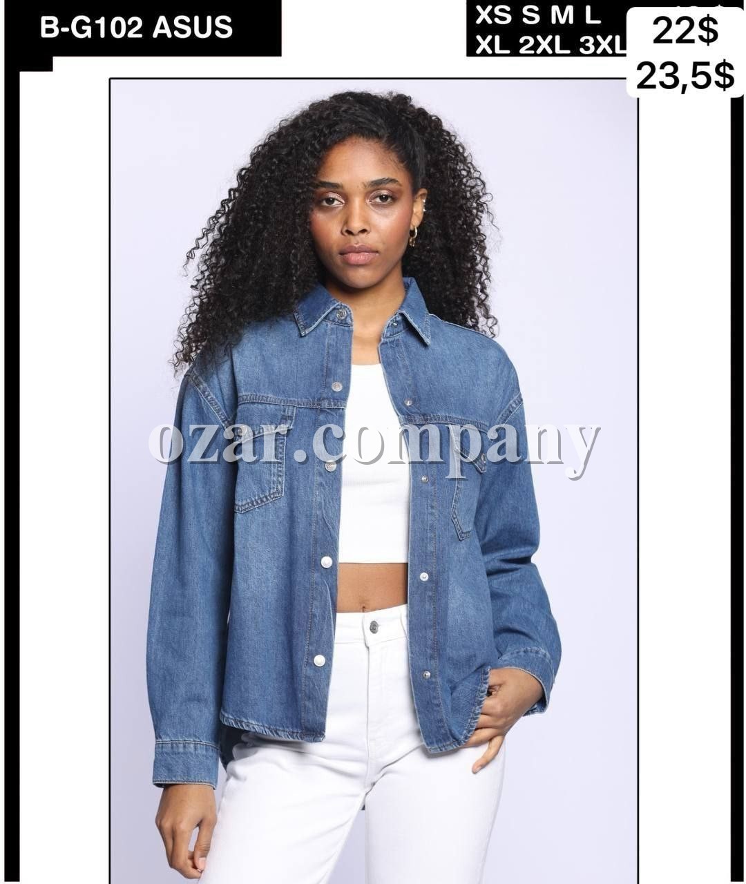 Женская Джинсовая Рубашка Whitney (Большие размеры)