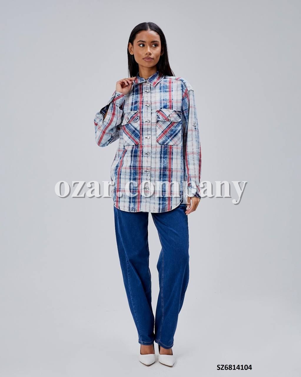 Женская Джинсовая Рубашка Shezzen