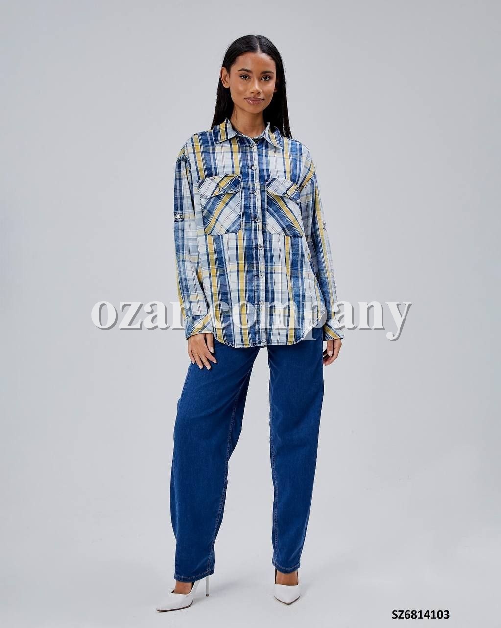 Женская Джинсовая Рубашка Shezzen