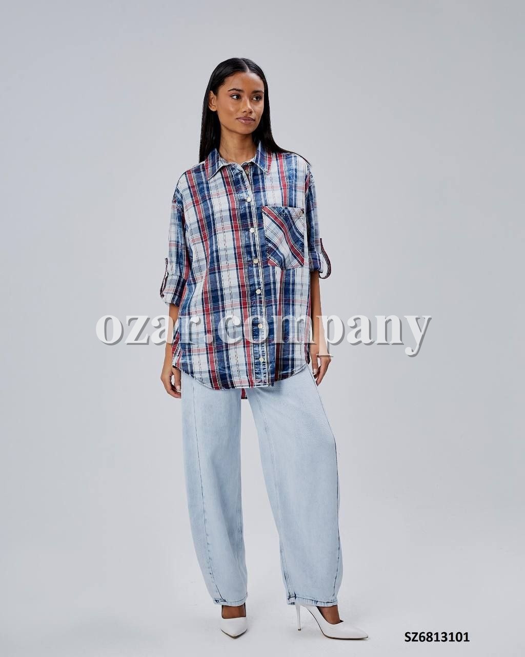 Женская Джинсовая Рубашка Shezzen
