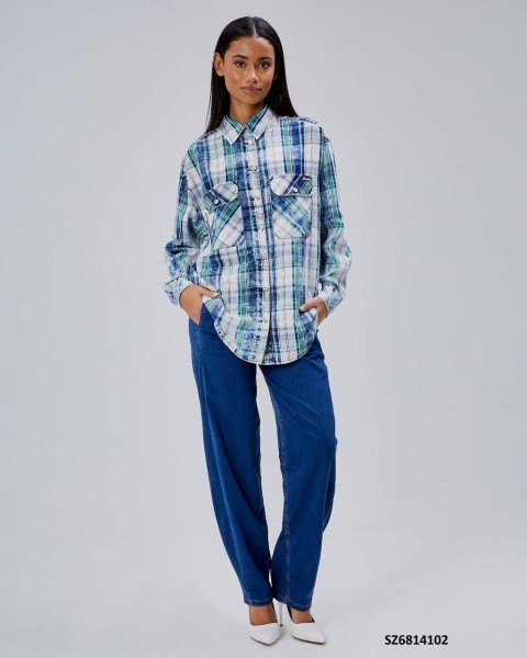 Женская Джинсовая Рубашка Shezzen