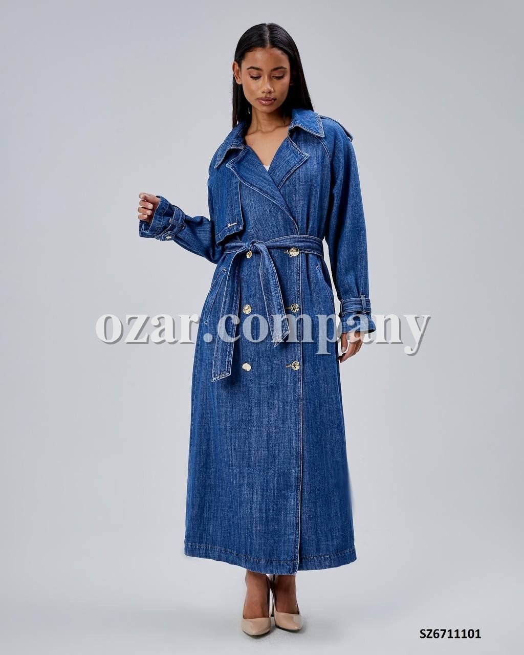 Женский Джинсовый Плащ-Кардиган Shezzen