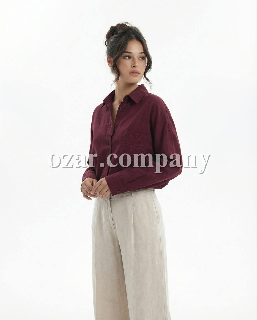 Женское Рубашка Fame