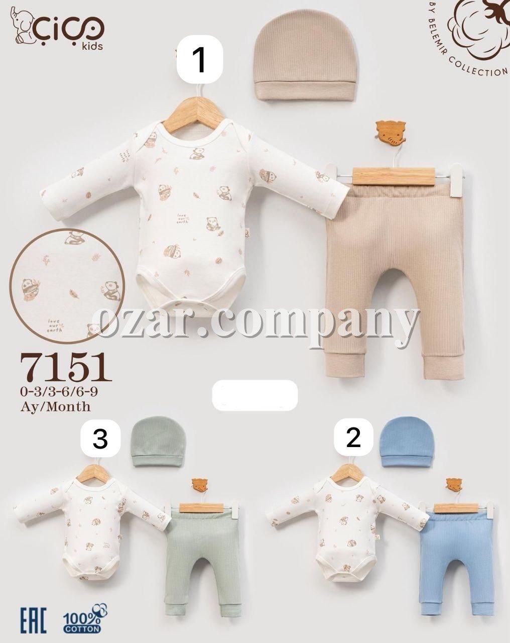 Комплект Для Мальчика Cico Kids (0-3/3-6/6-9мес.)