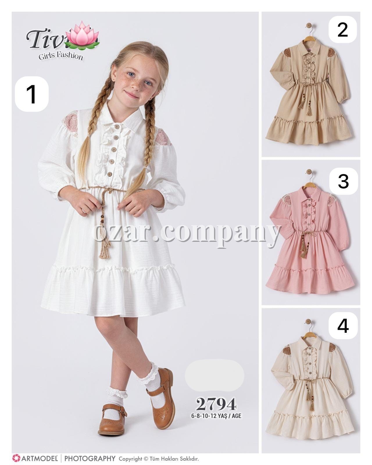 Муслиновое Платье Для Девочки Tivido (6-8-10-12лет)