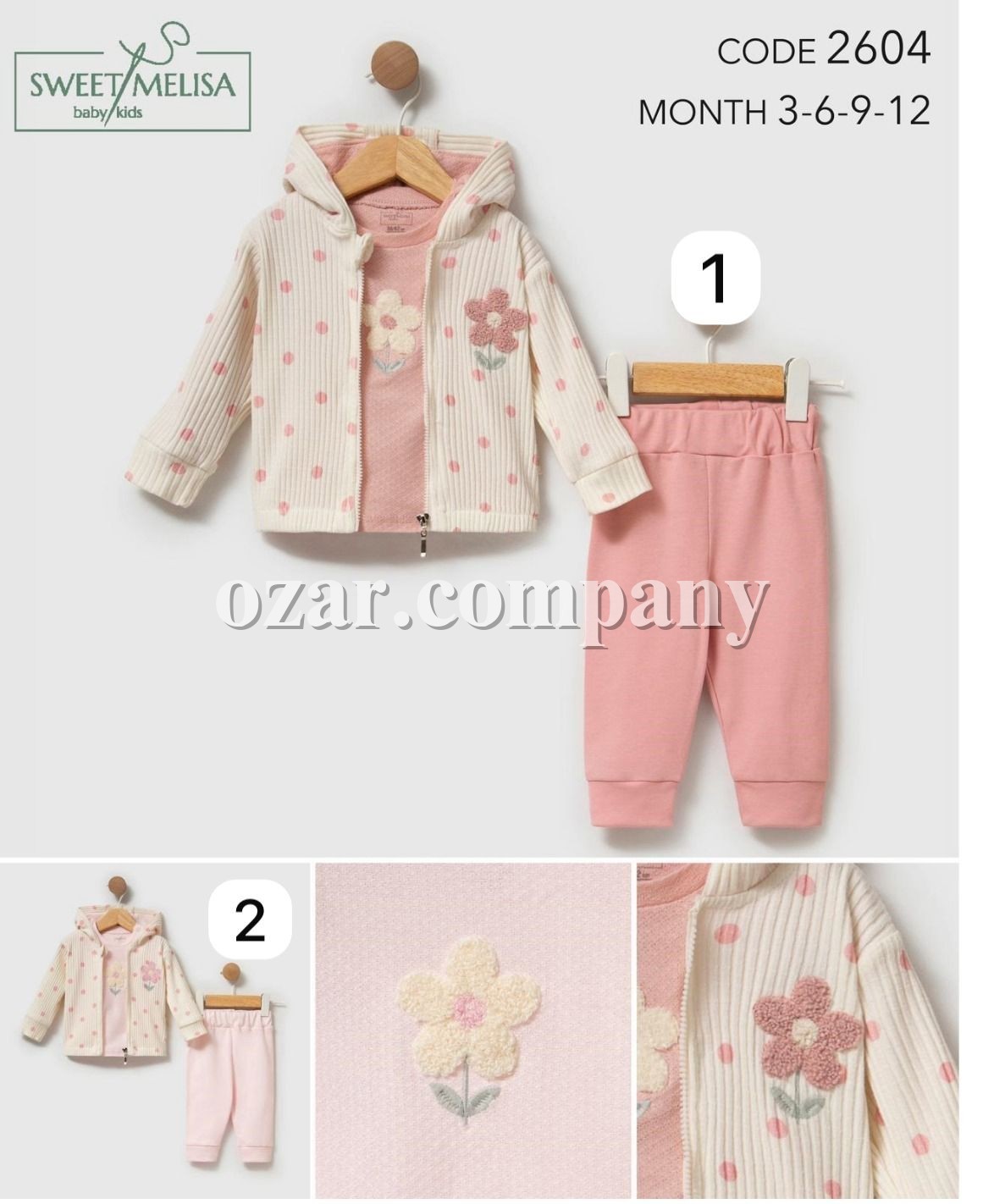 Костюм Тройка Для Девочки Sweet Melisa (3-6-9-12мес.)