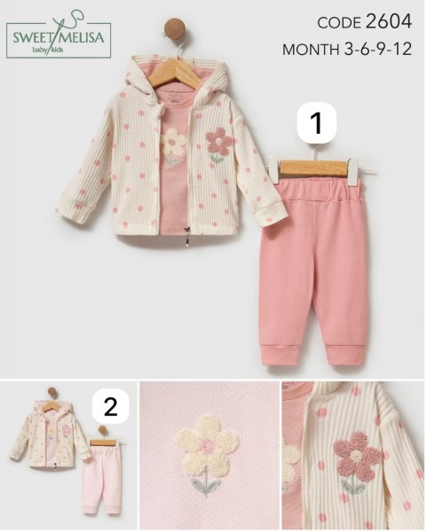 Костюм Тройка Для Девочки Sweet Melisa (3-6-9-12мес.)