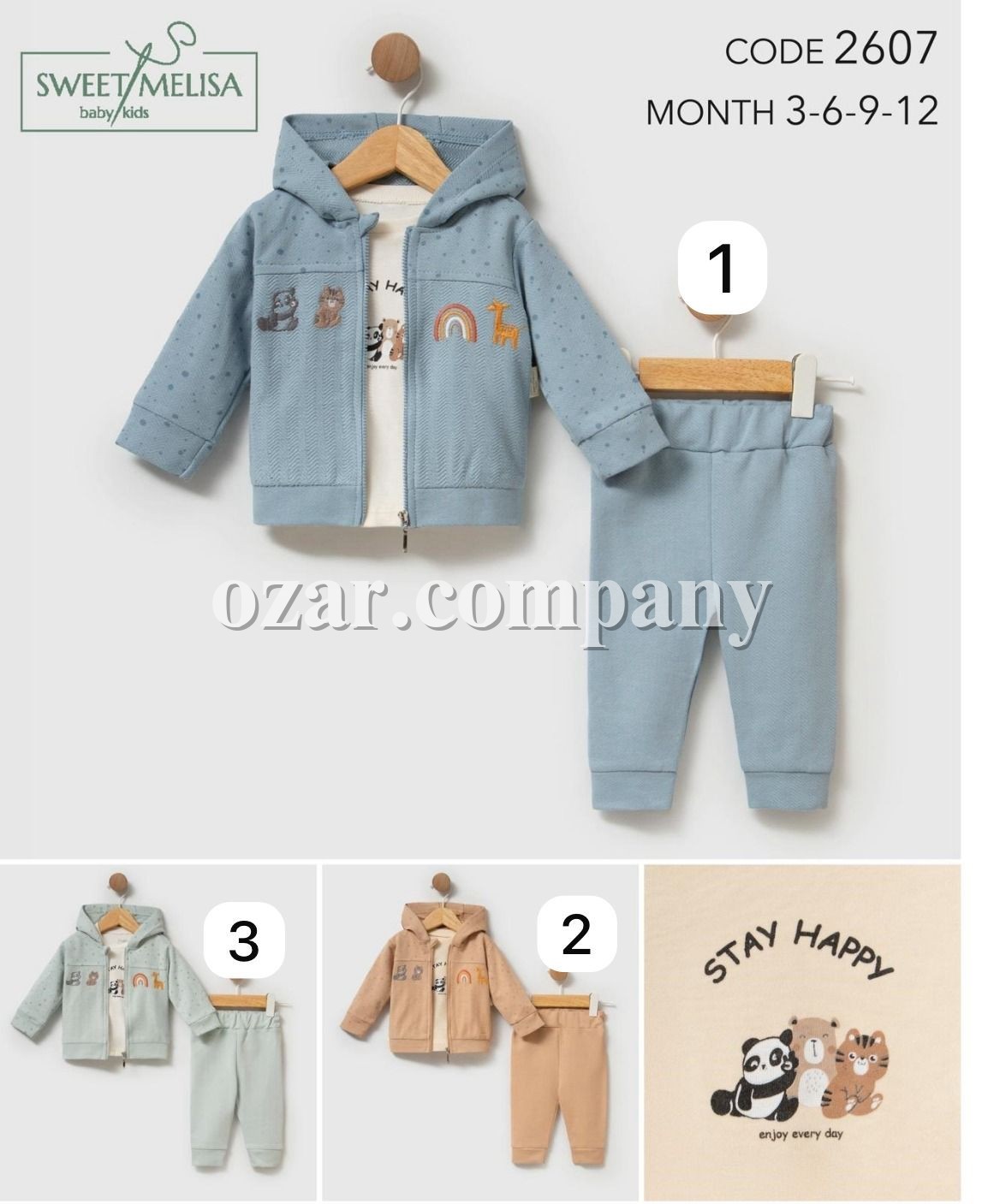 Костюм Тройка Для Мальчика Sweet Melisa (3-6-9-12мес.)