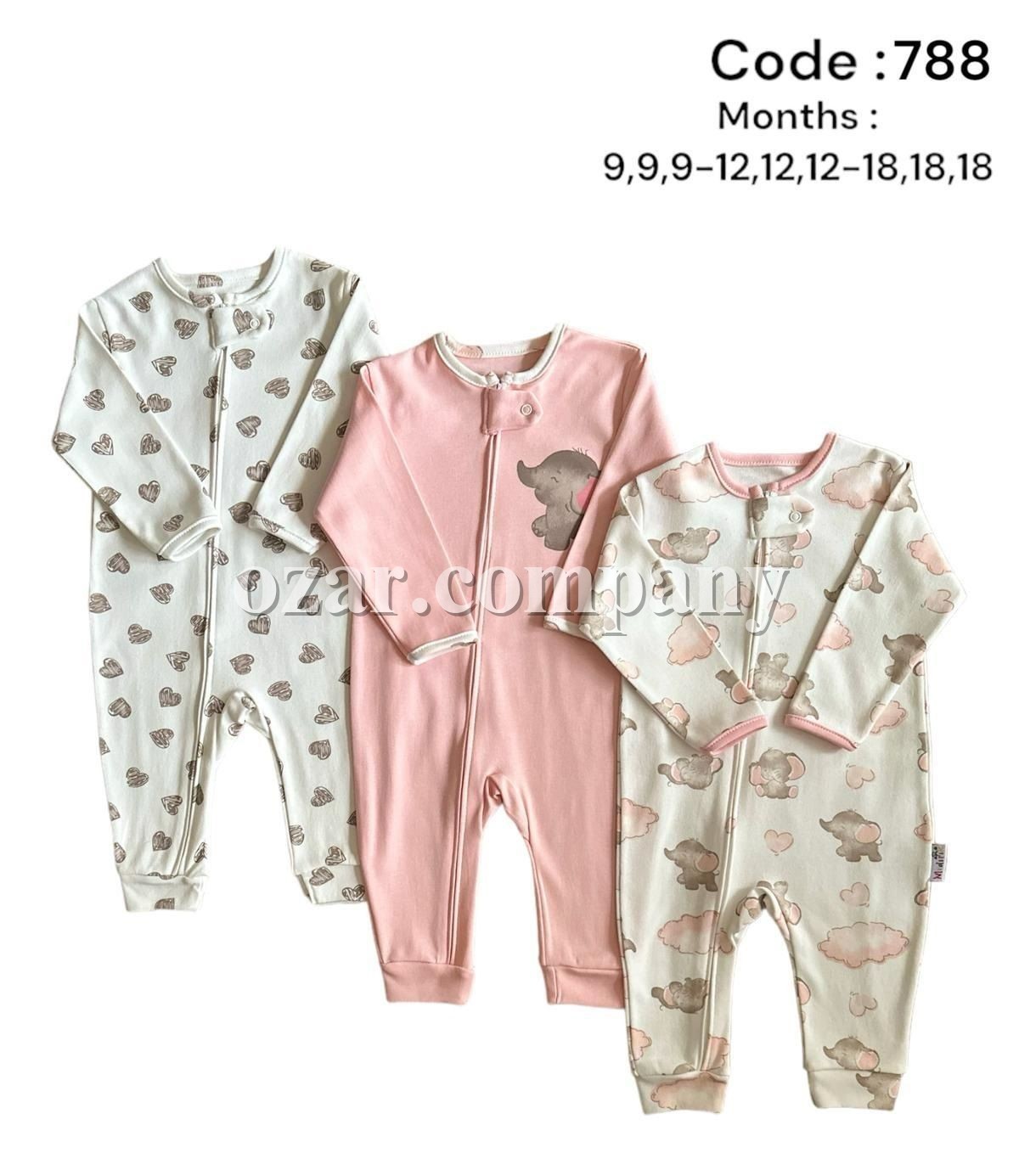 Комплект Человечков Для Девочки Midirik (9-12-18мес. по 3шт.)