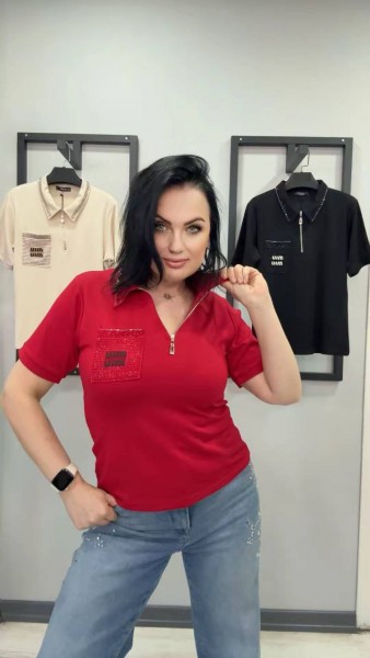 Женская Футболка Polo Miu Miu(Большие размеры) 