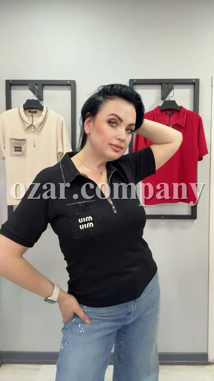 Женская Футболка Polo Miu Miu(Большие размеры) 