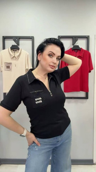 Женская Футболка Polo Miu Miu(Большие размеры) 