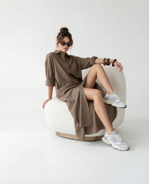 Женское Платье-Рубашка Fame