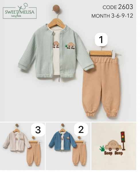 Костюм Тройка Для Мальчика Sweet Melisa (3-6-9-12мес.)