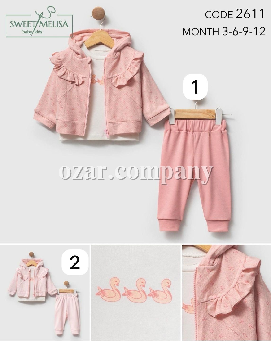 Костюм Тройка Для Девочки Sweet Melisa (3-6-9-12мес.)