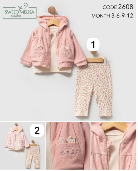 Костюм Тройка Для Девочки Sweet Melisa (3-6-9-12мес.)