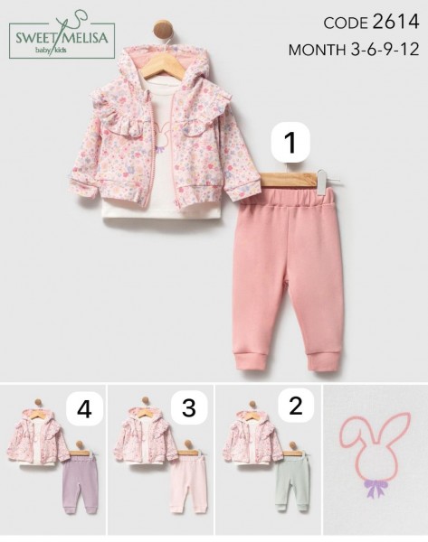 Костюм Тройка Для Девочки Sweet Melisa (3-6-9-12мес.)