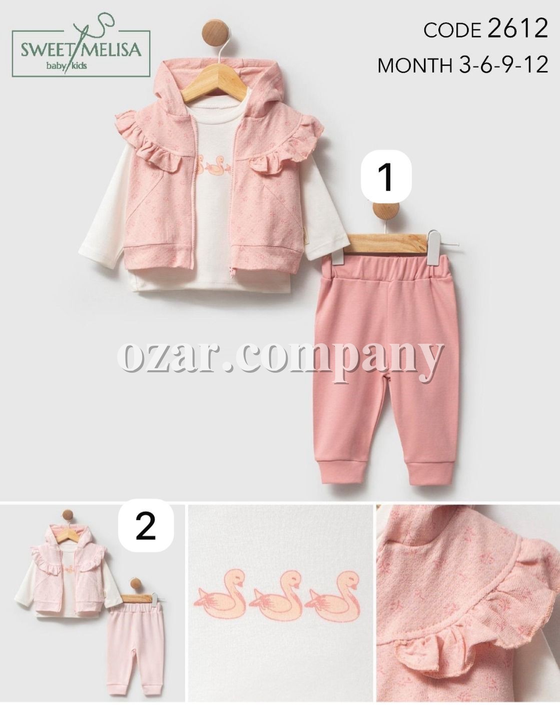 Костюм Тройка Для Девочки Sweet Melisa (3-6-9-12мес.)