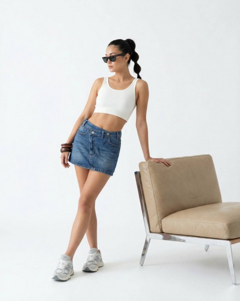 Женская Джинсовая Юбка Fame