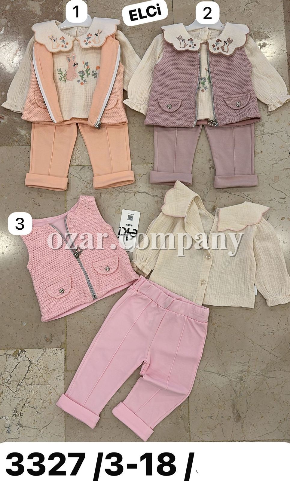 Костюм Тройка Для Девочки Elci (3-6/6-9/9-12/12-18мес.)