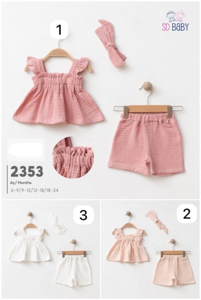 Муслиновый Костюм Для Девочки SD Baby (6-9/9-12/12-18/18-24мес.)