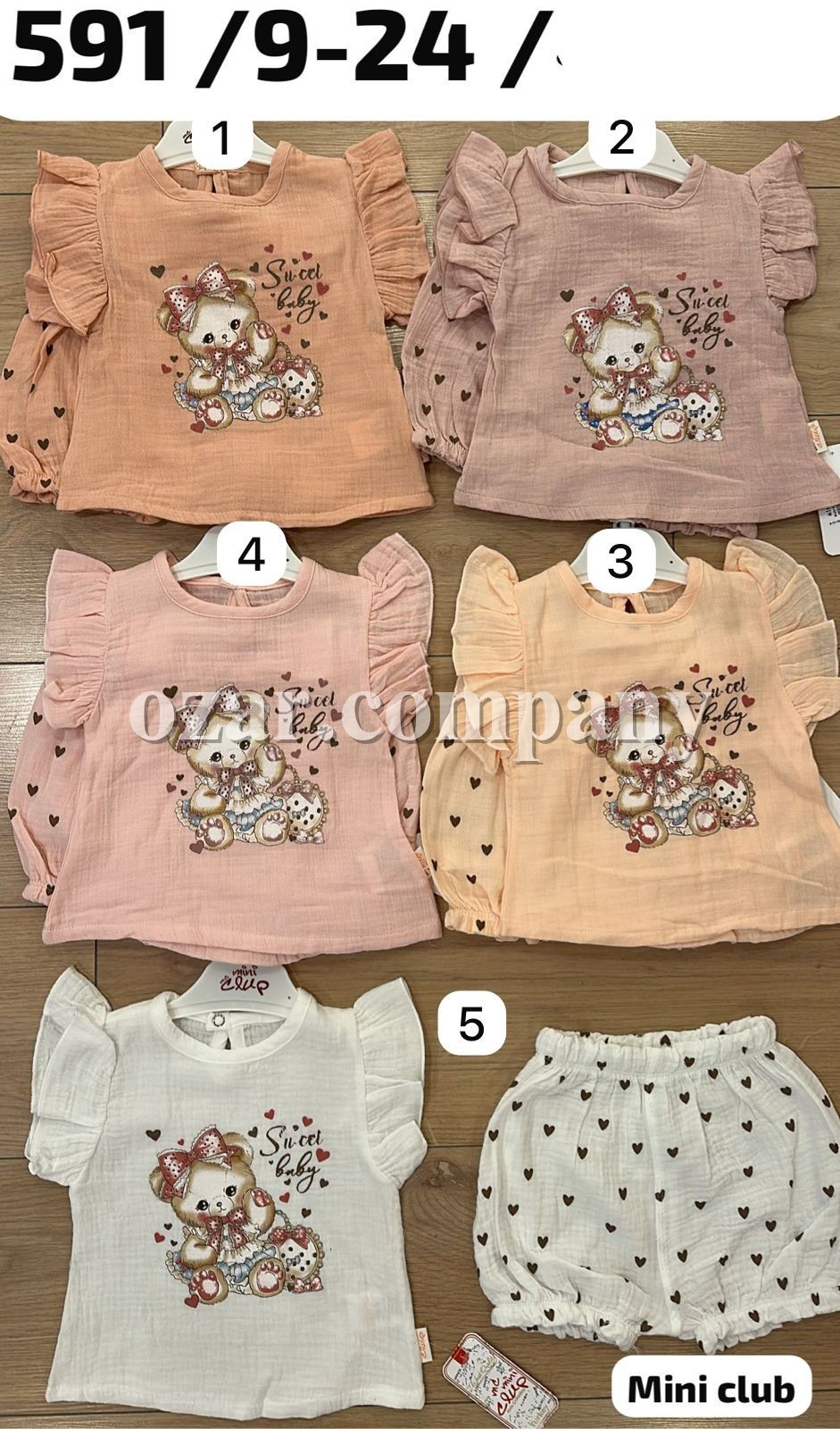 Муслиновый Костюм Для Девочки Mini Clup (9-12-18-24мес.)