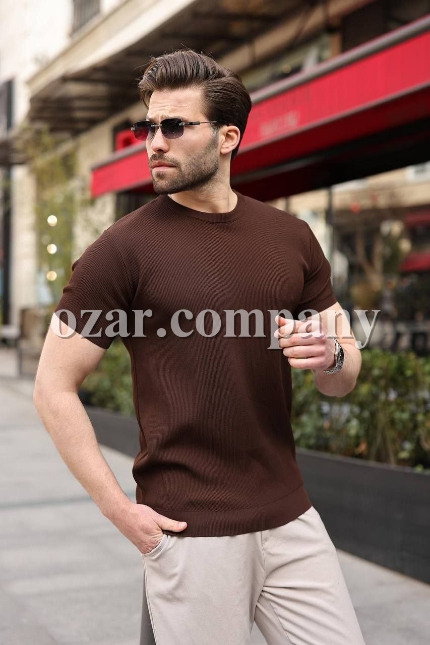 Мужская Трикотажная Футболка Madmext