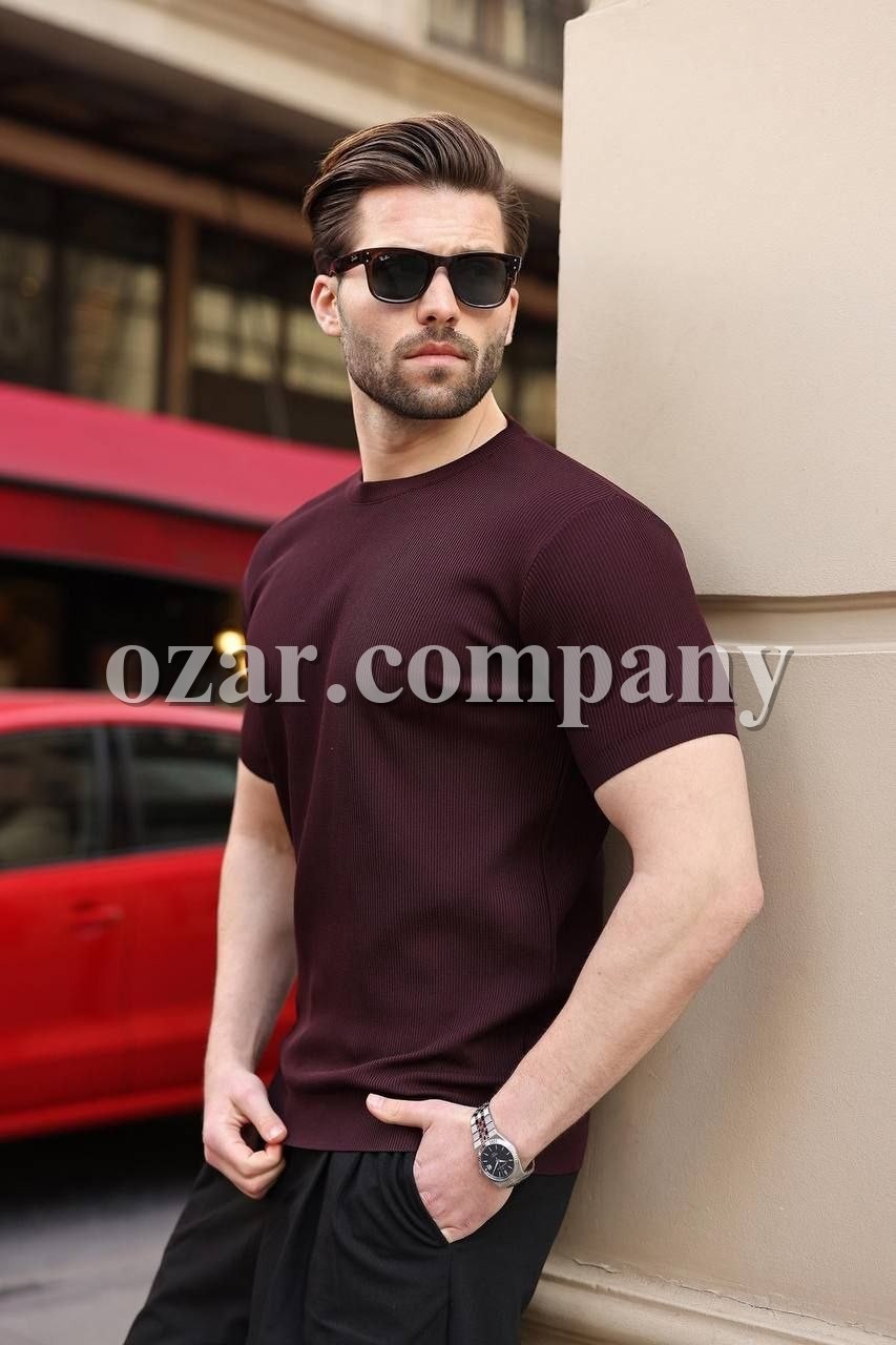 Мужская Трикотажная Футболка Madmext