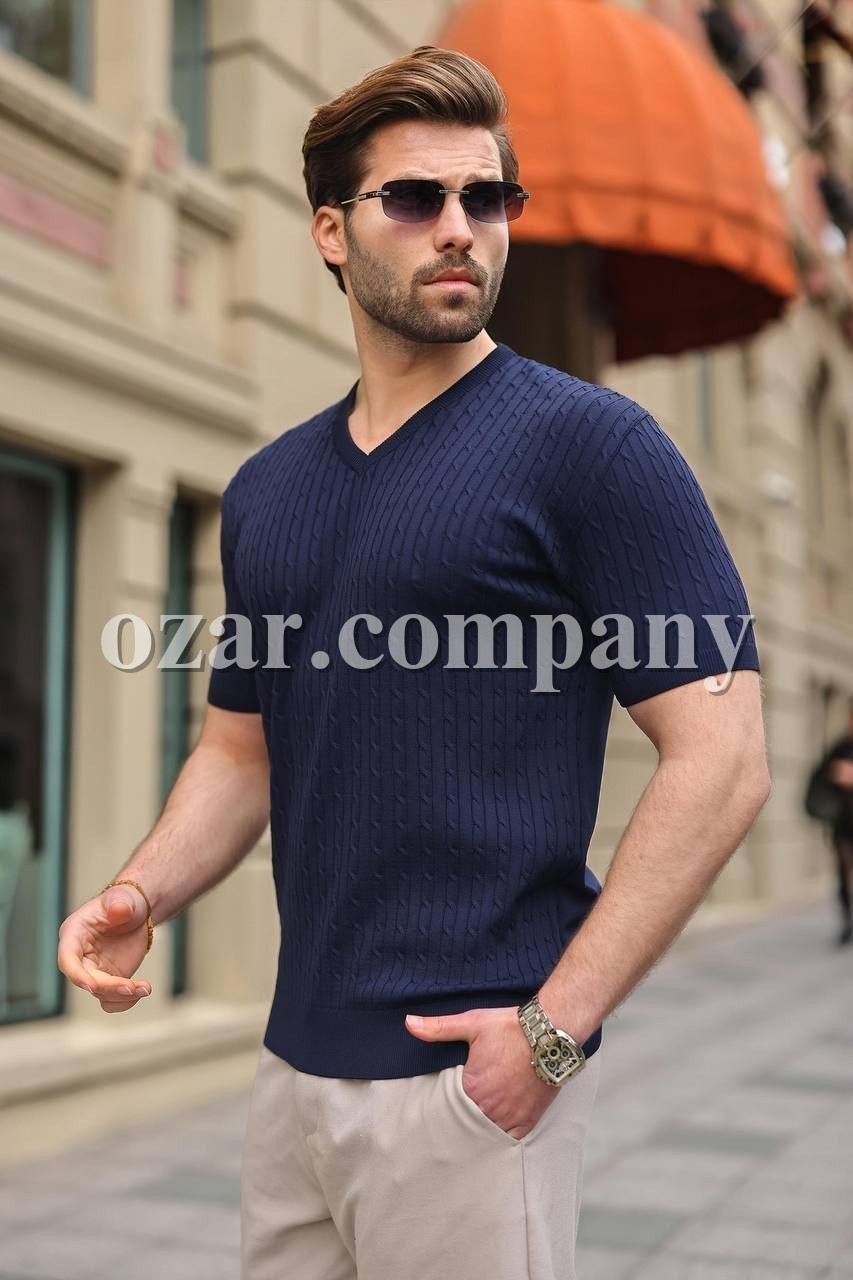 Мужская Трикотажная Футболка Madmext