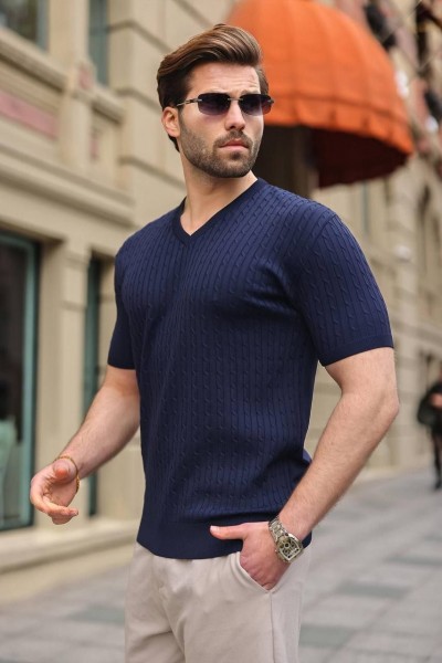 Мужская Трикотажная Футболка Madmext