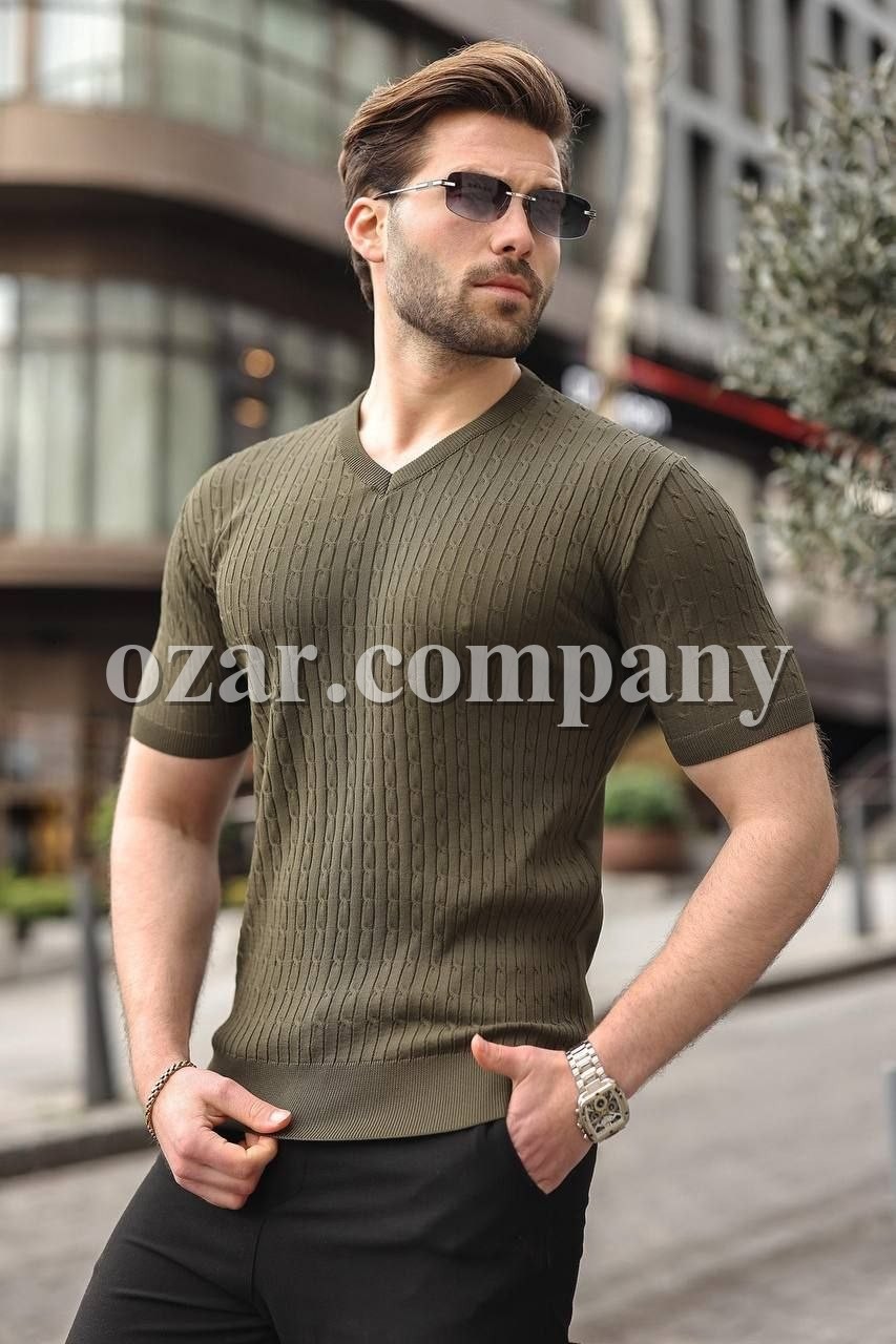 Мужская Трикотажная Футболка Madmext