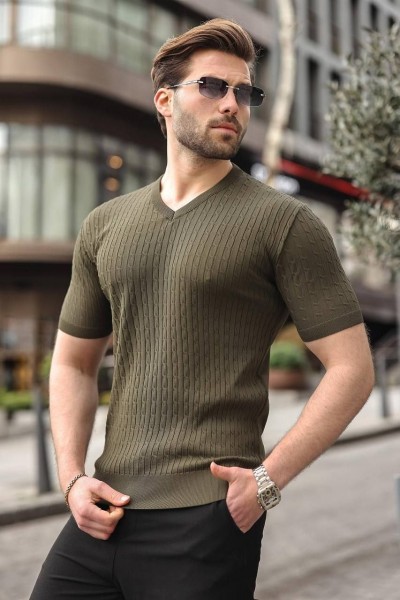 Мужская Трикотажная Футболка Madmext