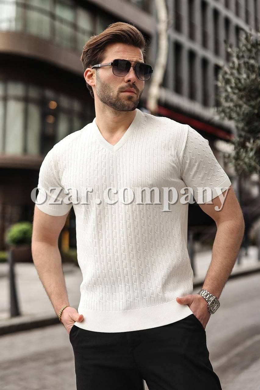 Мужская Трикотажная Футболка Madmext