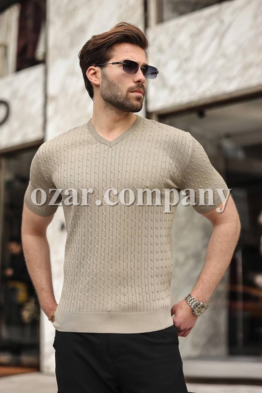 Мужская Трикотажная Футболка Madmext