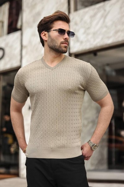 Мужская Трикотажная Футболка Madmext