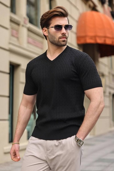 Мужская Трикотажная Футболка Madmext