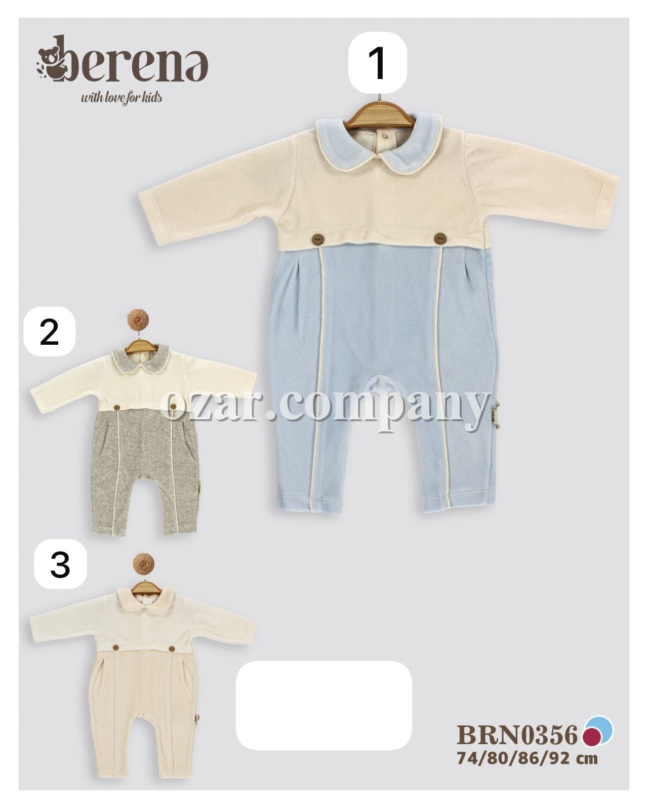 Велюровый Человечек Для Мальчика Berena (9-12-18-24мес.)