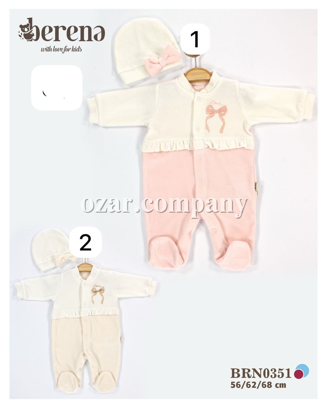 Велюровый Человечек Для Девочки Berena (0-3-6мес.)