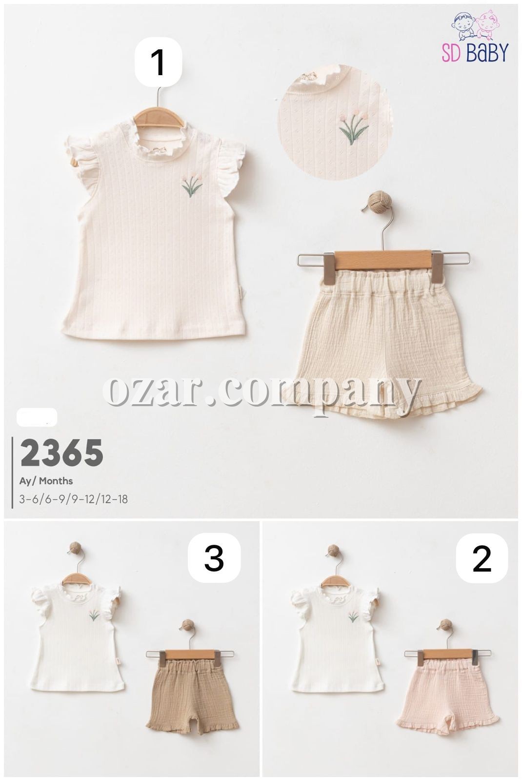 Муслиновый Костюм Для Девочки SD Baby (3-6/6-9/9-12/12-18мес.)