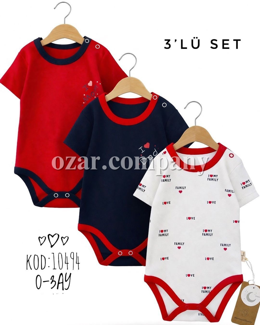 Комплект Бодиков Для Новорождённых Mammy Buddy (0-3мес. 3шт.)