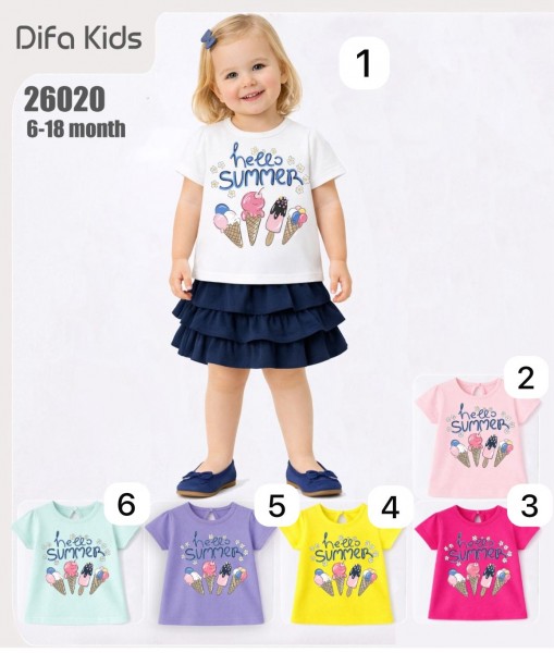 Футболка Для Девочки Difa Kids (6-9-12-18мес.)