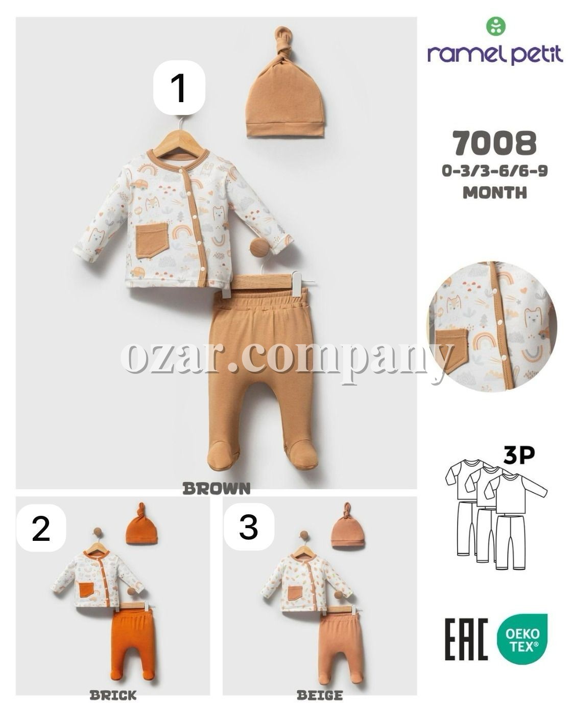 Комплект Для Новорождённых Ramel (0-3/3-6/6-9мес.)