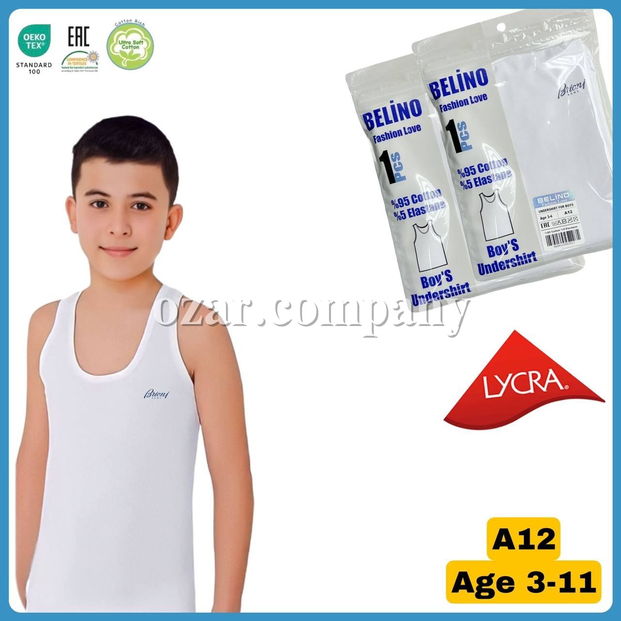 Майка Для Мальчика Lycra Belino (3-4/5-6/7-8/9-10/11-12лет)