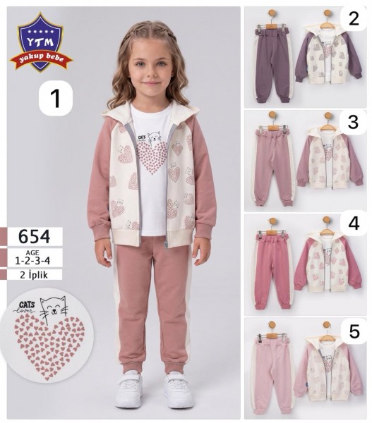 Костюм Тройка Двунитка Для Девочки YTM (1-2-3-4лет) 