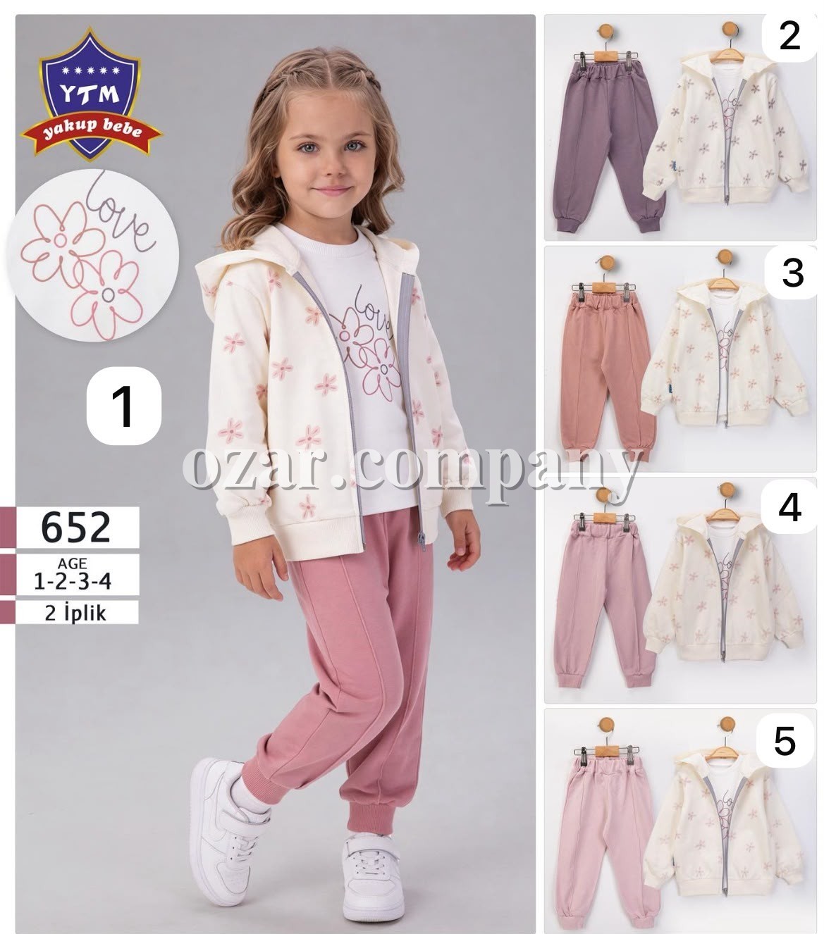 Костюм Тройка Двунитка Для Девочки YTM (1-2-3-4лет) 