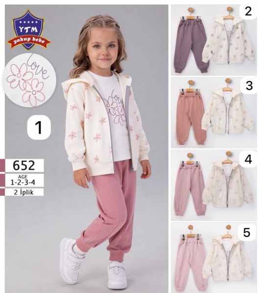 Костюм Тройка Двунитка Для Девочки YTM (1-2-3-4лет) 