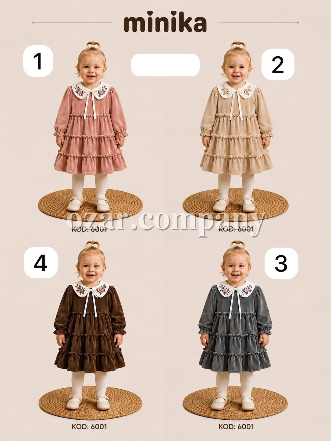 Велюровое Платье Для Девочки Minika (2-3-4-5лет)