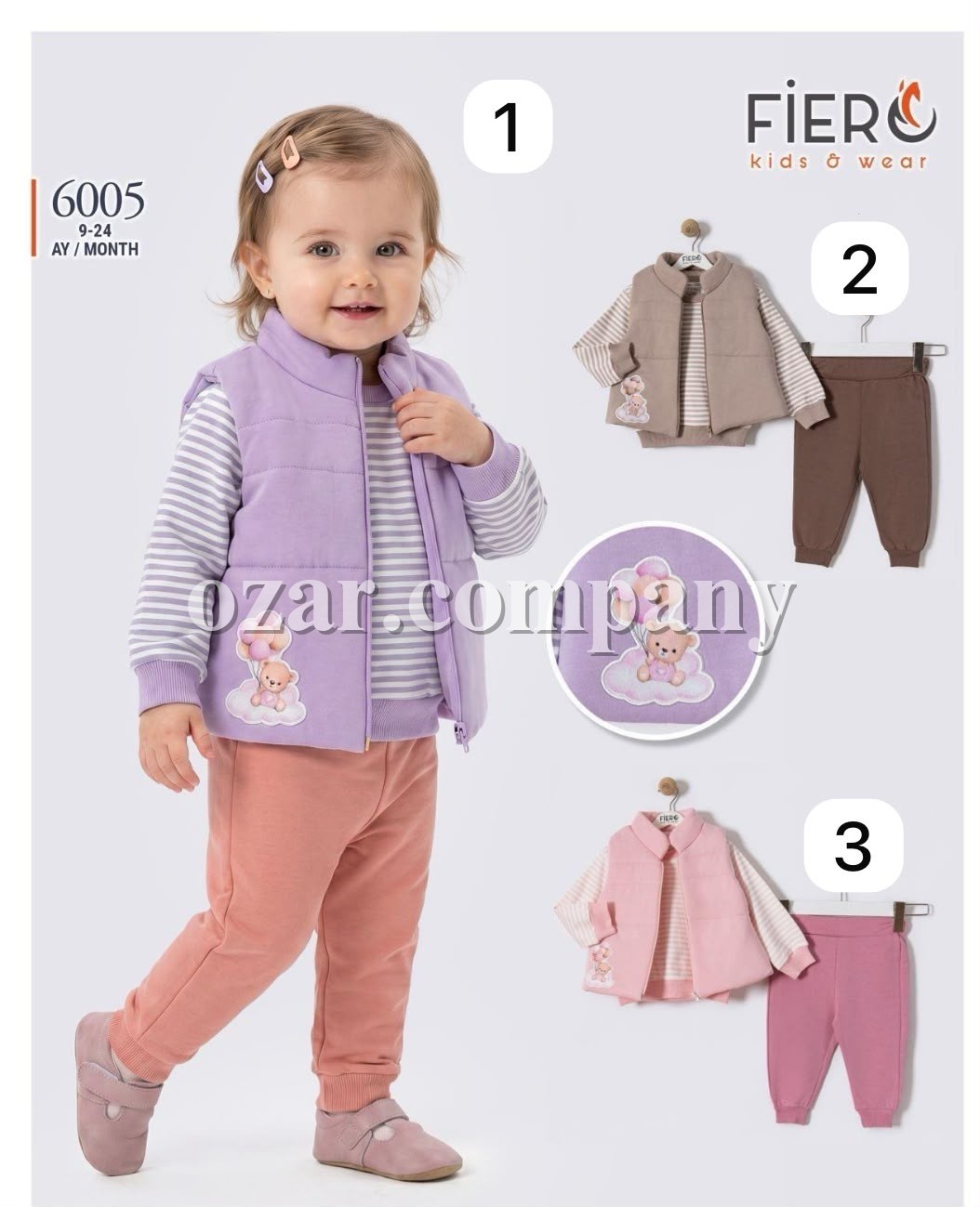 Костюм Тройка Для Девочки Fiero Kids (9-12-18-24мес.)