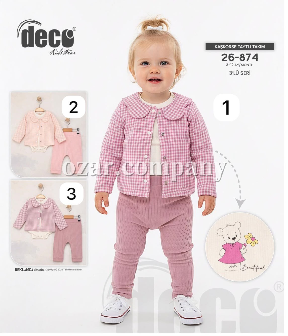 Костюм Тройка Для Девочки Deco (3-6/6-9/9-12мес.)