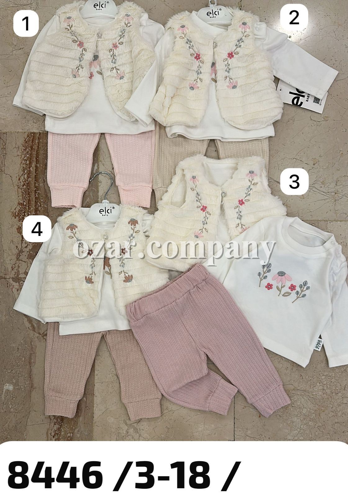 Костюм Тройка Для Девочки Elci (3-6/6-9/9-12/12-18мес.)